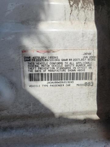 48080056 :رقم المزاد ، JA3AU86W39U019245 vin ، 2009 Mitsubishi Lancer مزاد بيع