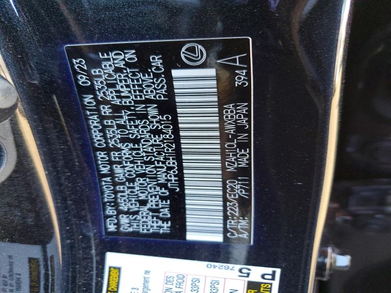 45887346 :رقم المزاد ، JTHP6JBH1R2184015 vin ، 2024 Lexus Ux 250h مزاد بيع