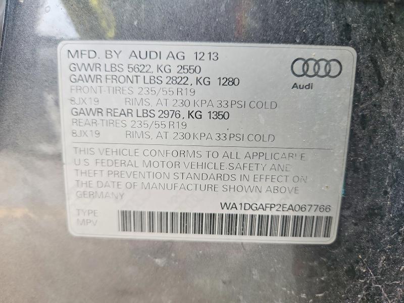 Aukcja sprzedaży 2014 Audi Q5, vin: WA1DGAFP2EA067766, numer aukcji: 79451015