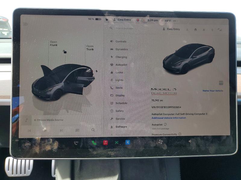 2023 Tesla Model 3 მანქანა იყიდება აუქციონზე, vin: 5YJ3E1EC0PF503854, აუქციონის ნომერი: 47538506