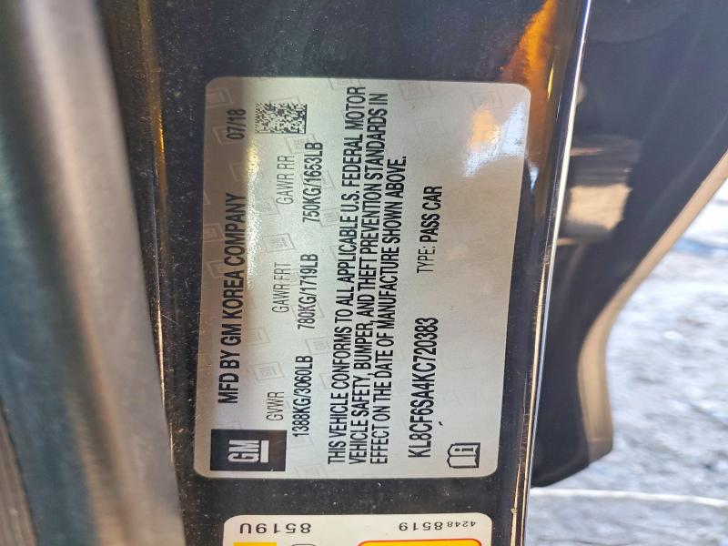 Aukcja sprzedaży 2019 Chevrolet Spark, vin: KL8CF6SA4KC720383, numer aukcji: 45498026