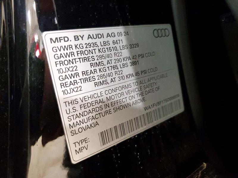 Продаж на аукціоні авто 2025 Audi Q8, vin: WA1FVBF17SD006939, номер лоту: 46045086