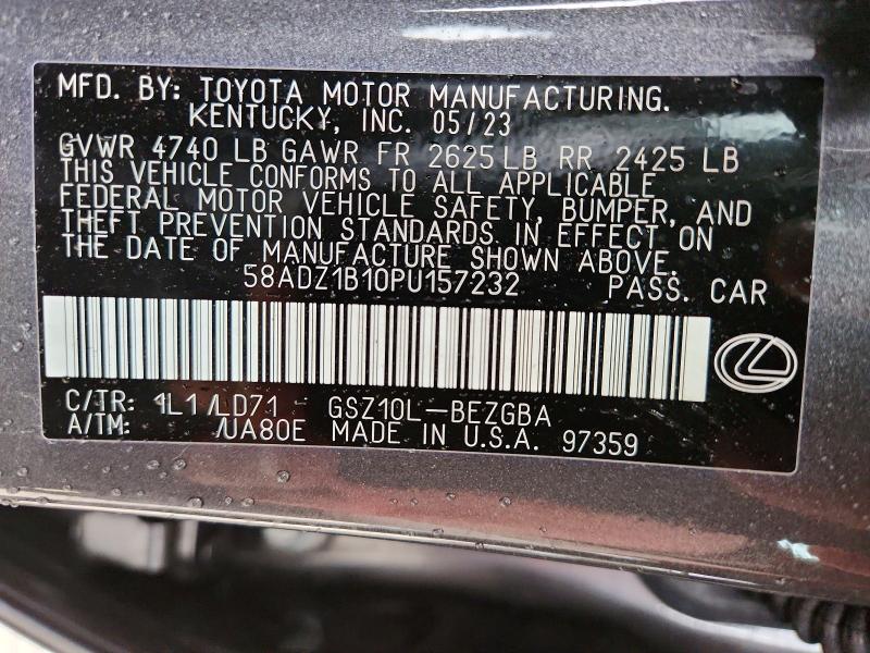 Aukcja sprzedaży 2023 Lexus Es 350, vin: 58ADZ1B10PU157232, numer aukcji: 46318576