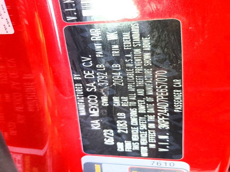 79908475 :رقم المزاد ، 3KPF24AD7PE657070 vin ، 2023 Kia Forte مزاد بيع