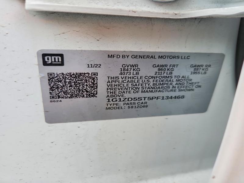 Продажа на аукционе авто 2023 Chevrolet Malibu, vin: 1G1ZD5ST5PF134468, номер лота: 46721616
