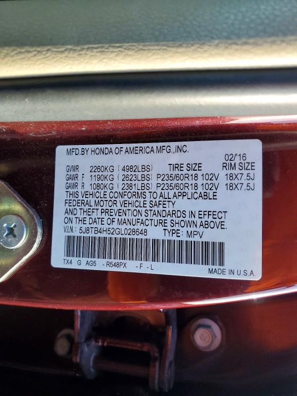 Продаж на аукціоні авто 2016 Acura Rdx, vin: 5J8TB4H52GL028648, номер лоту: 78382245