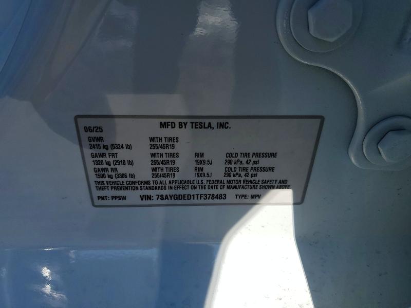 Продажа на аукционе авто 2026 Tesla Model Y, vin: 7SAYGDED1TF378483, номер лота: 42066686