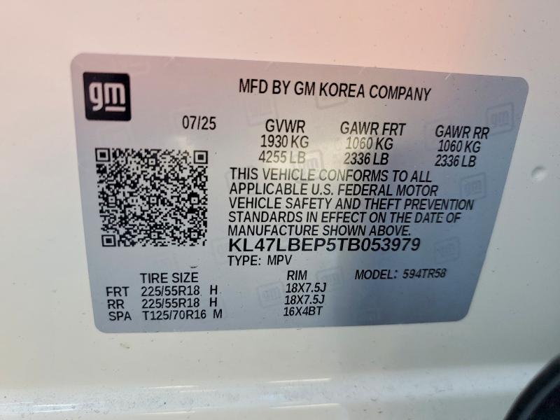 41744986 :رقم المزاد ، KL47LBEP5TB053979 vin ، 2026 Buick Envista مزاد بيع