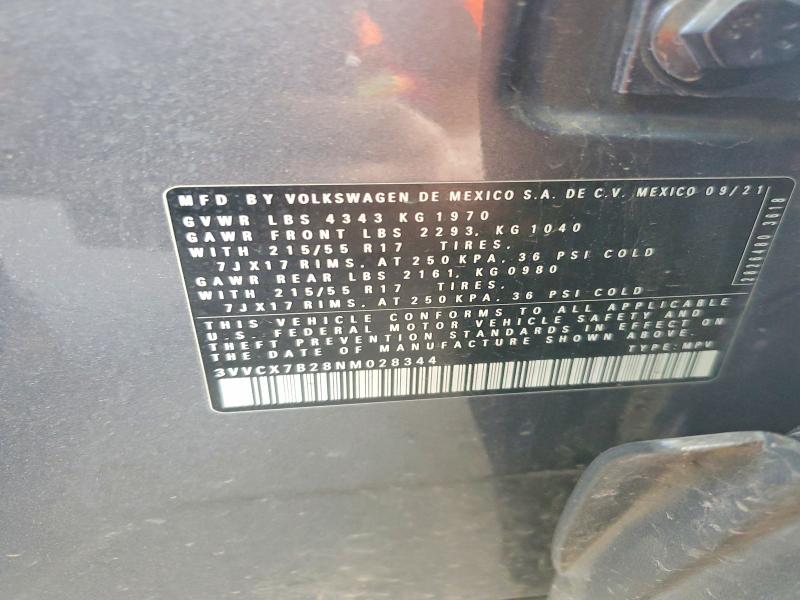 Aukcja sprzedaży 2022 Volkswagen Taos, vin: 3VVCX7B28NM028344, numer aukcji: 46957526
