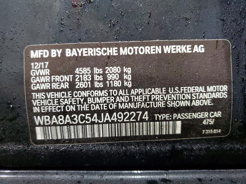 Продажа на аукционе авто 2018 Bmw 320, vin: WBA8A3C54JA492274, номер лота: 46027276