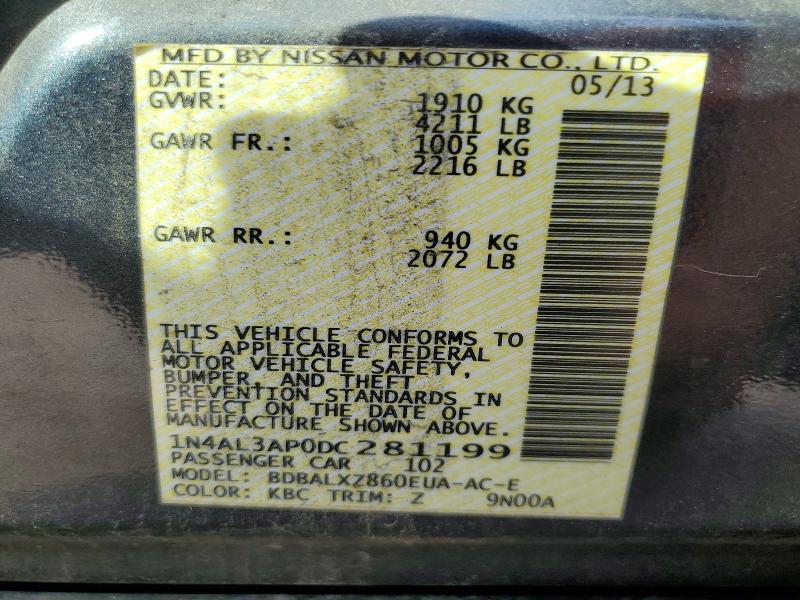 Продаж на аукціоні авто 2013 Nissan Altima, vin: 1N4AL3AP0DC281199, номер лоту: 48120696
