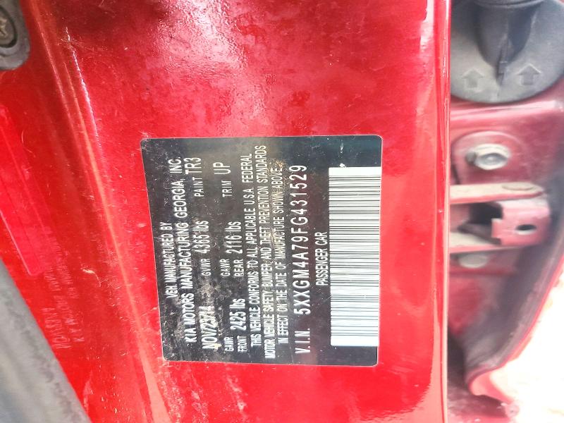 Aukcja sprzedaży 2015 Kia Optima, vin: 5XXGM4A79FG431529, numer aukcji: 46700266