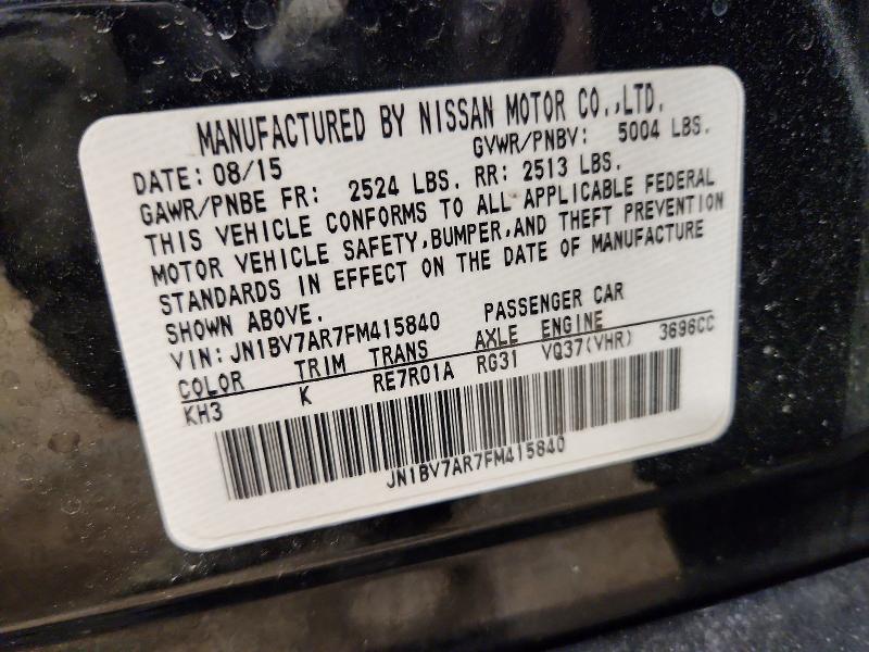Продажа на аукционе авто 2015 Infiniti Q50, vin: JN1BV7AR7FM415840, номер лота: 47726906