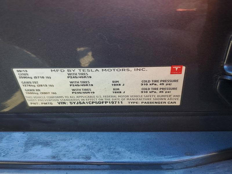 2013 Tesla Model S მანქანა იყიდება აუქციონზე, vin: 5YJSA1CP5DFP19711, აუქციონის ნომერი: 46767176