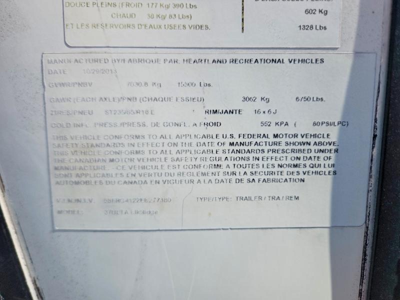 Продаж на аукціоні авто 2014 Heartland Rv Unknown, vin: 5SFRG4122EE277380, номер лоту: 79629635