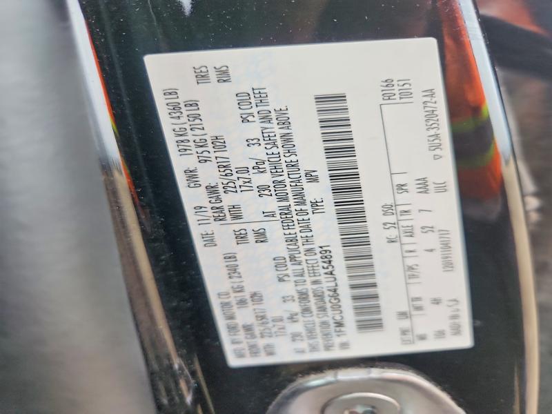 45576416 :رقم المزاد ، 1FMCU0G64LUA54891 vin ، 2020 Ford Escape مزاد بيع