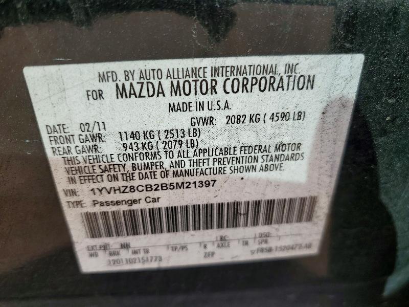 Продаж на аукціоні авто 2011 Mazda 6, vin: 1YVHZ8CB2B5M21397, номер лоту: 48088206