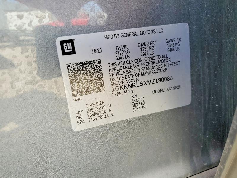 2021 Gmc Acadia მანქანა იყიდება აუქციონზე, vin: 1GKKNKLSXMZ130084, აუქციონის ნომერი: 47602876