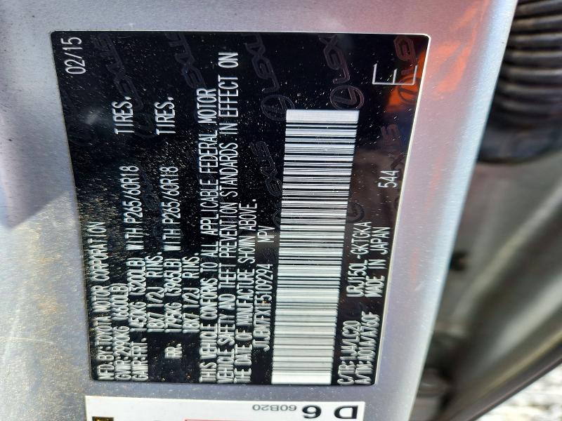 46475686 :رقم المزاد ، JTJBM7FX1F5109294 vin ، 2015 Lexus Gx 460 مزاد بيع