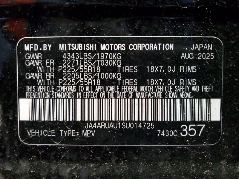 Продажа на аукционе авто 2025 Mitsubishi Outlander Sport, vin: JA4ARUAU1SU014725, номер лота: 47313936