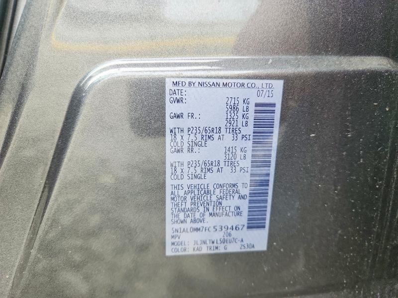 Aukcja sprzedaży 2015 Infiniti Qx60, vin: 5N1AL0MM7FC539467, numer aukcji: 47249196