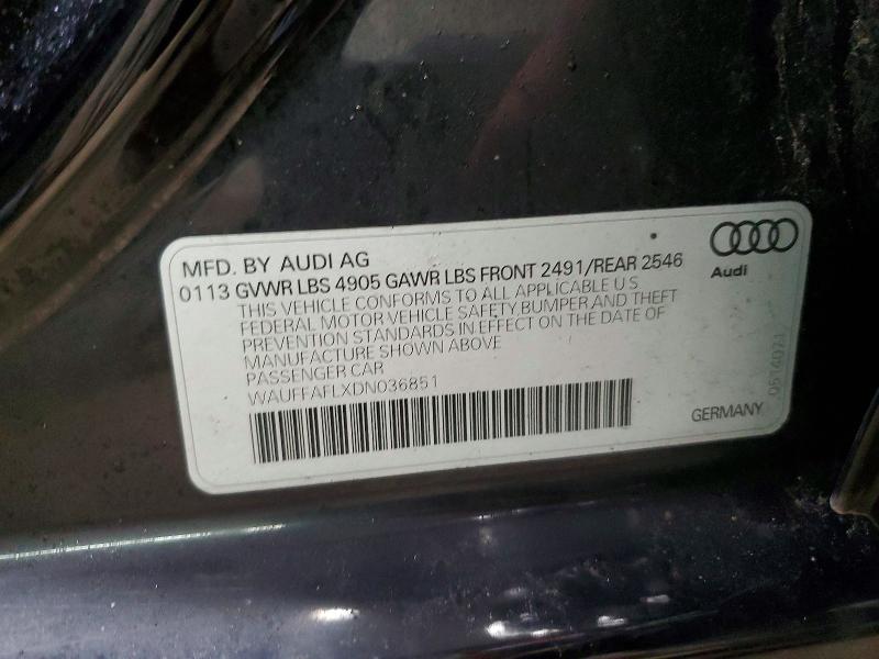 Продажа на аукционе авто 2013 Audi A4, vin: WAUFFAFLXDN036851, номер лота: 41760656