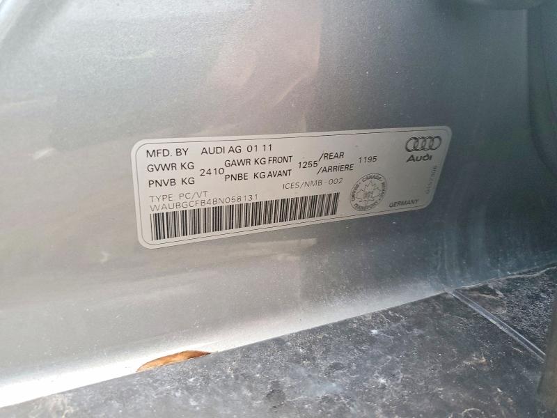 79553425 :رقم المزاد ، WAUBGCFB4BN058131 vin ، 2011 Audi A6 مزاد بيع