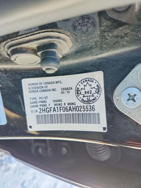 2010 Honda Civic მანქანა იყიდება აუქციონზე, vin: 2HGFA1F06AH025536, აუქციონის ნომერი: 78622985