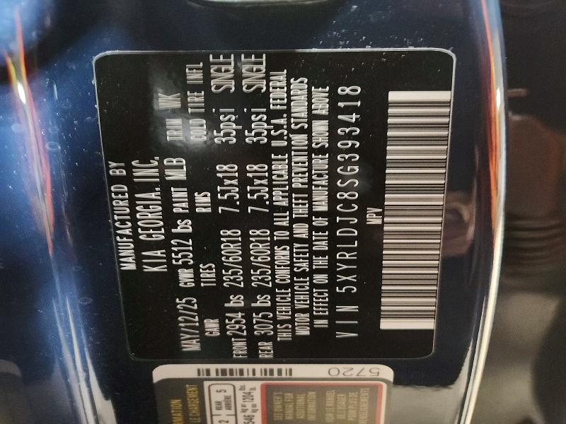 Aukcja sprzedaży 2025 Kia Sorento, vin: 5XYRLDJC8SG393418, numer aukcji: 46137076