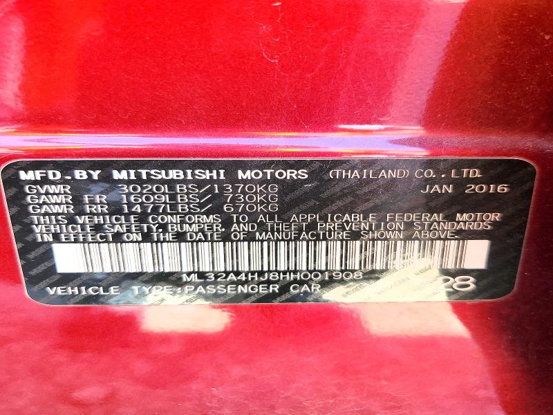 Продаж на аукціоні авто 2017 Mitsubishi Mirage, vin: ML32A4HJ8HH001908, номер лоту: 46760546