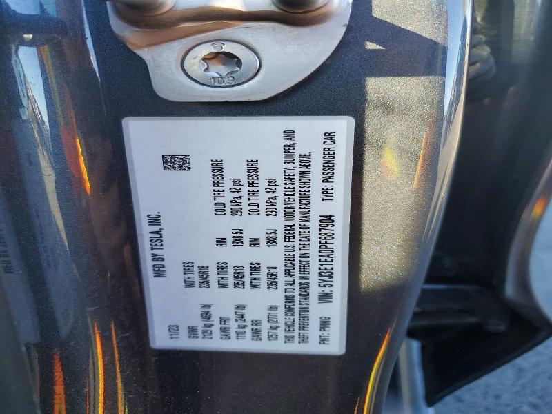 Aukcja sprzedaży 2023 Tesla Model 3, vin: 5YJ3E1EA0PF687904, numer aukcji: 79939655