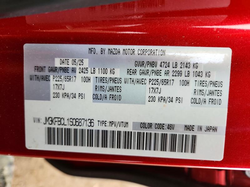 Aukcja sprzedaży 2025 Mazda Cx-5, vin: JM3KFBCL1S0687136, numer aukcji: 46857626