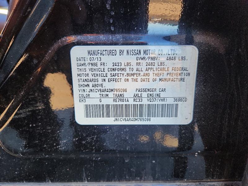 Aukcja sprzedaży 2013 Infiniti G37 Sedan, vin: JN1CV6AR4DM765096, numer aukcji: 79906965