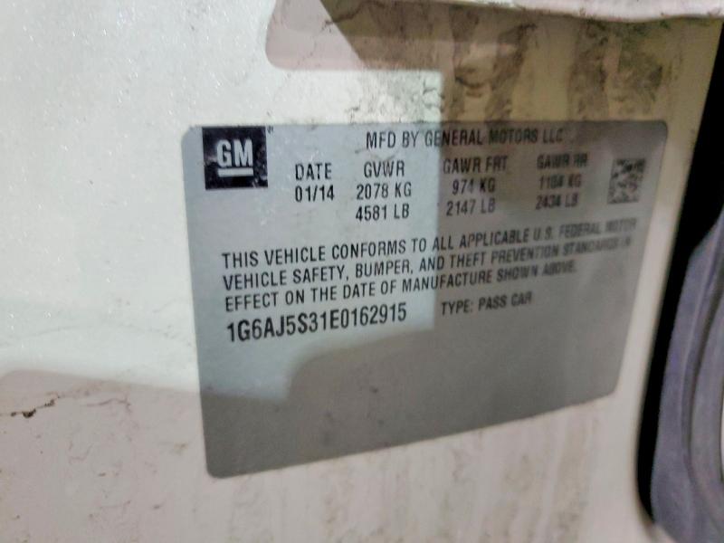 46191316 :رقم المزاد ، 1G6AJ5S31E0162915 vin ، 2014 Cadillac Ats مزاد بيع