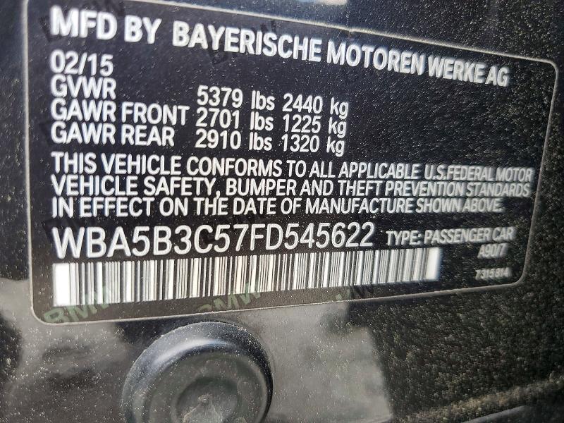 Продаж на аукціоні авто 2015 Bmw 535, vin: WBA5B3C57FD545622, номер лоту: 47725866
