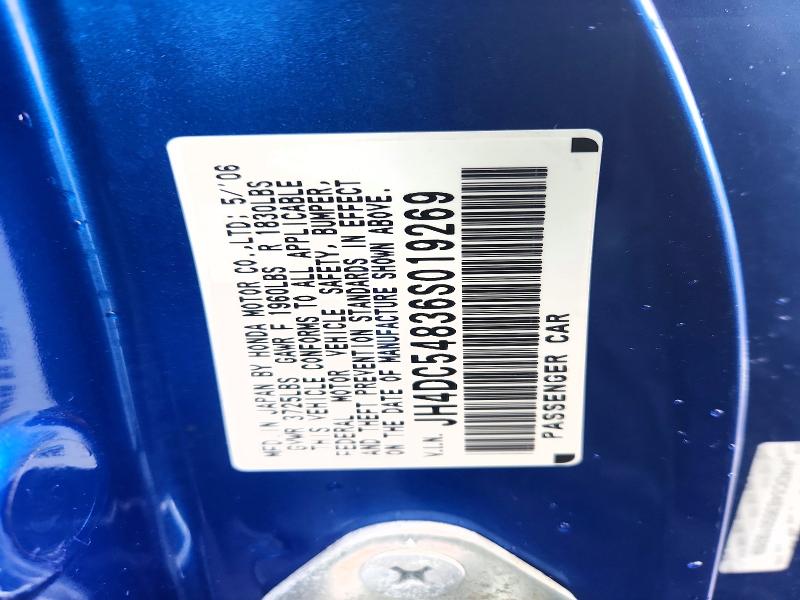 2006 Acura Rsx მანქანა იყიდება აუქციონზე, vin: JH4DC54836S019269, აუქციონის ნომერი: 46000706
