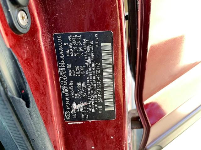 Aukcja sprzedaży 2009 Hyundai Santa Fe, vin: 5NMSG13D49H236172, numer aukcji: 48487386