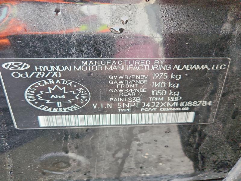 Aukcja sprzedaży 2021 Hyundai Sonata, vin: 5NPEJ4J2XMH088784, numer aukcji: 47504856