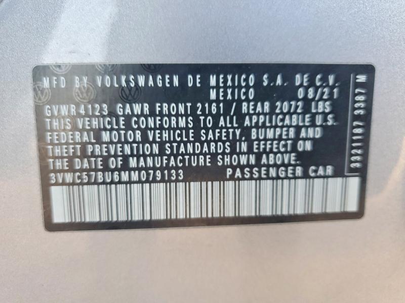 Продаж на аукціоні авто 2021 Volkswagen Jetta, vin: 3VWC57BU6MM079133, номер лоту: 46769586
