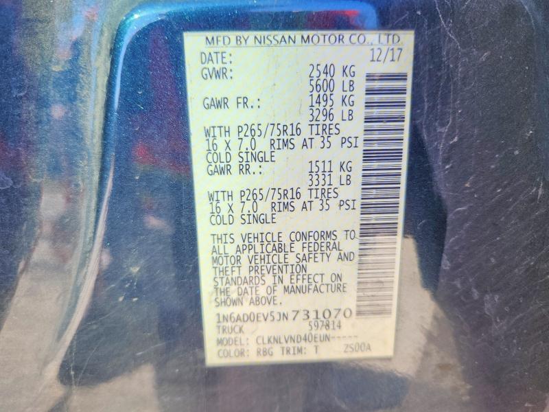 Aukcja sprzedaży 2018 Nissan Frontier, vin: 1N6AD0EV5JN731070, numer aukcji: 79295035