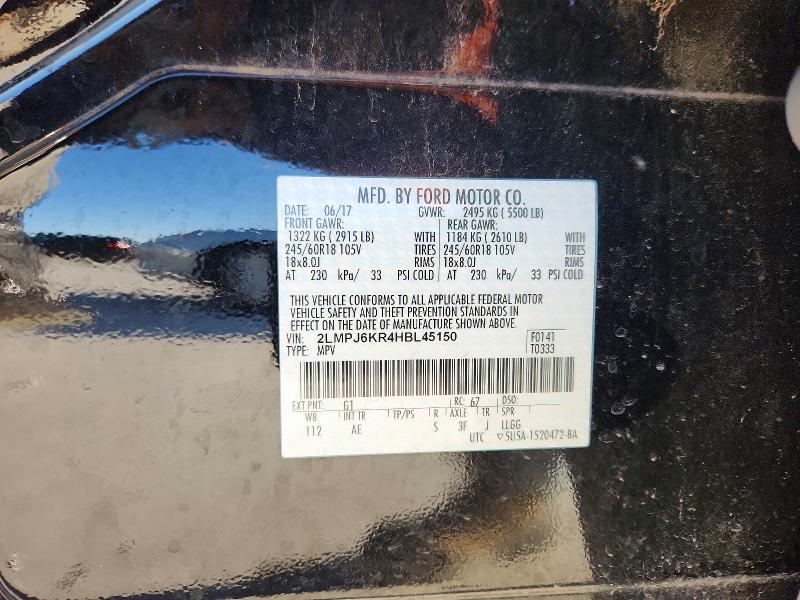 Aukcja sprzedaży 2017 Lincoln Mkx, vin: 2LMPJ6KR4HBL45150, numer aukcji: 78870015