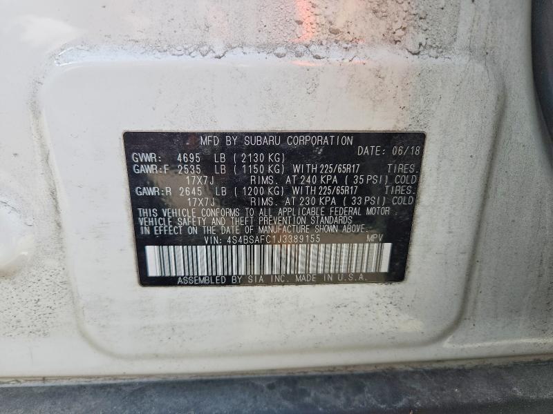 Aukcja sprzedaży 2018 Subaru Outback, vin: 4S4BSAFC1J3389155, numer aukcji: 48253426