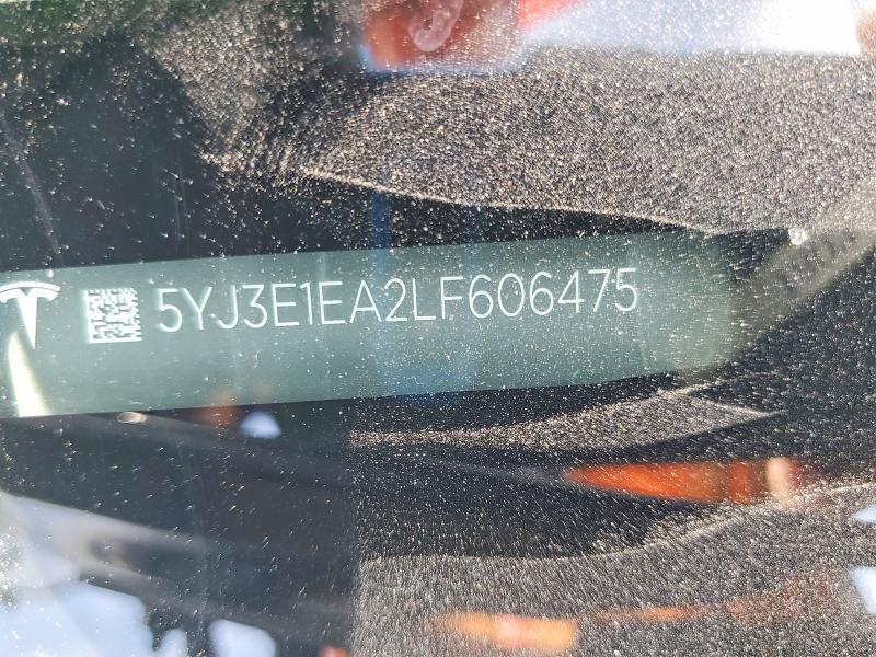 47786486 :رقم المزاد ، 5YJ3E1EA2LF606475 vin ، 2020 Tesla Model 3 مزاد بيع