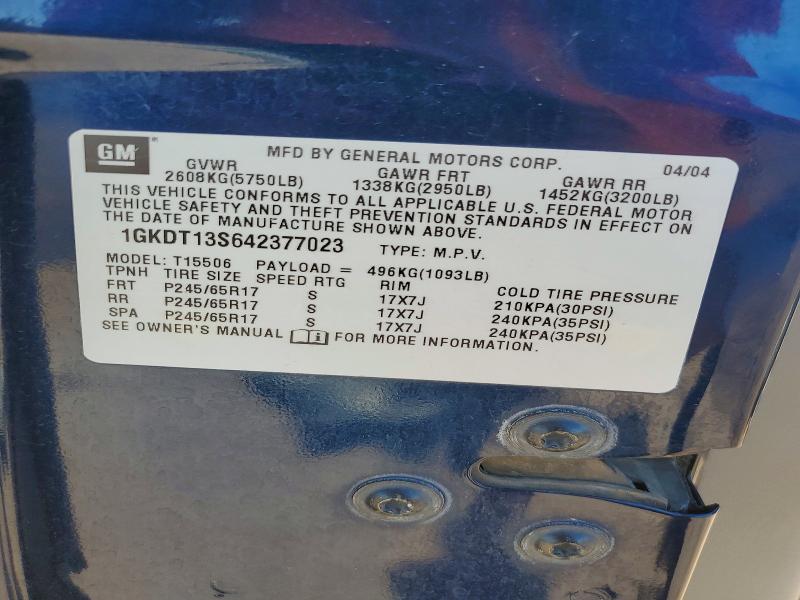47226416 :رقم المزاد ، 1GKDT13S642377023 vin ، 2004 Gmc Envoy مزاد بيع