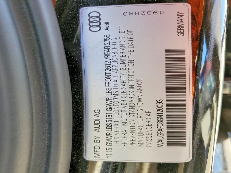 Aukcja sprzedaży 2016 Audi A6, vin: WAUGFAFC8GN120093, numer aukcji: 45568906