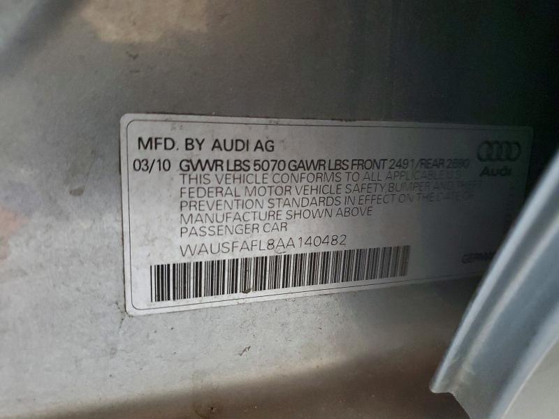Aukcja sprzedaży 2010 Audi A4, vin: WAUSFAFL8AA140482, numer aukcji: 79599885