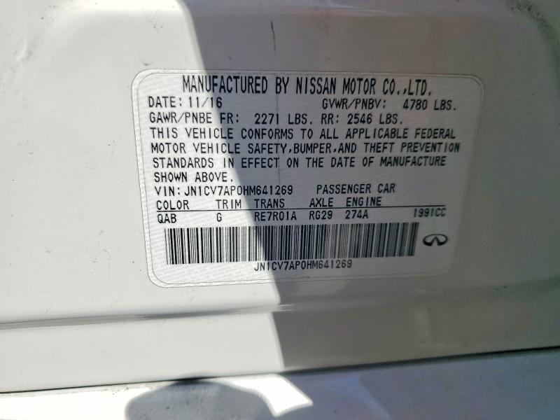 Продажа на аукционе авто 2017 Infiniti Q50, vin: JN1CV7AP0HM641269, номер лота: 47440656