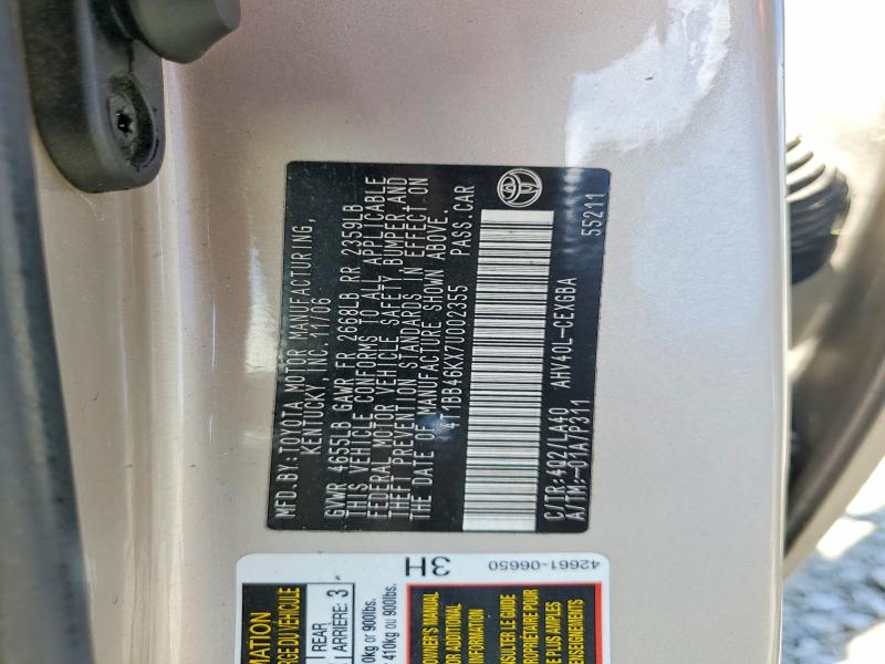 Auction sale of the 2007 Toyota Camry Hybrid, vin: 4T1BB46KX7U002355, lot number: 48269976