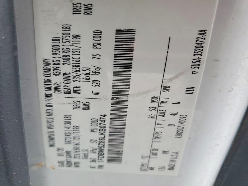 79967275 :رقم المزاد ، 1FDBW5Z86LKB07474 vin ، 2020 Ford Transit مزاد بيع