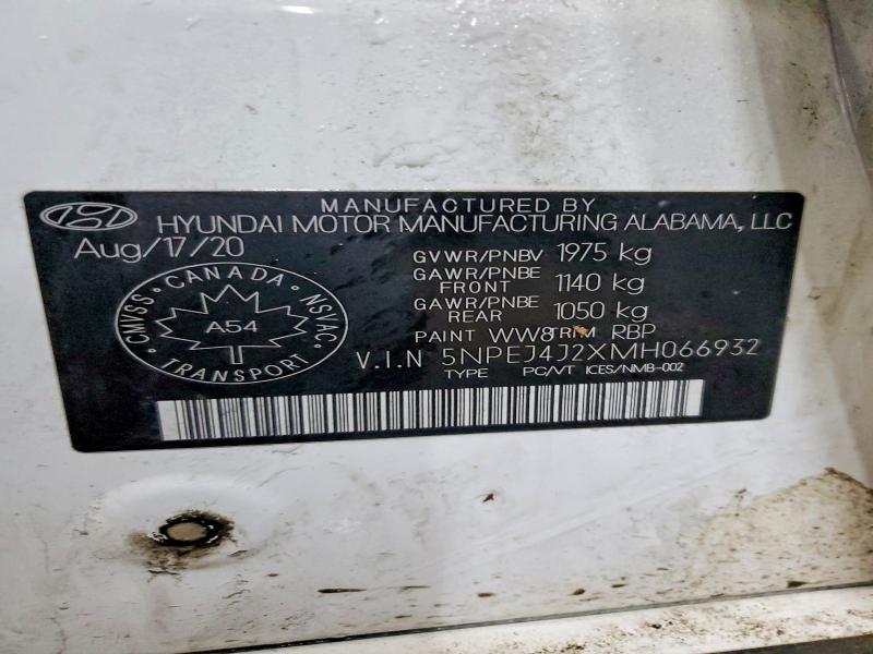 Aukcja sprzedaży 2021 Hyundai Sonata, vin: 5NPEJ4J2XMH066932, numer aukcji: 45728896
